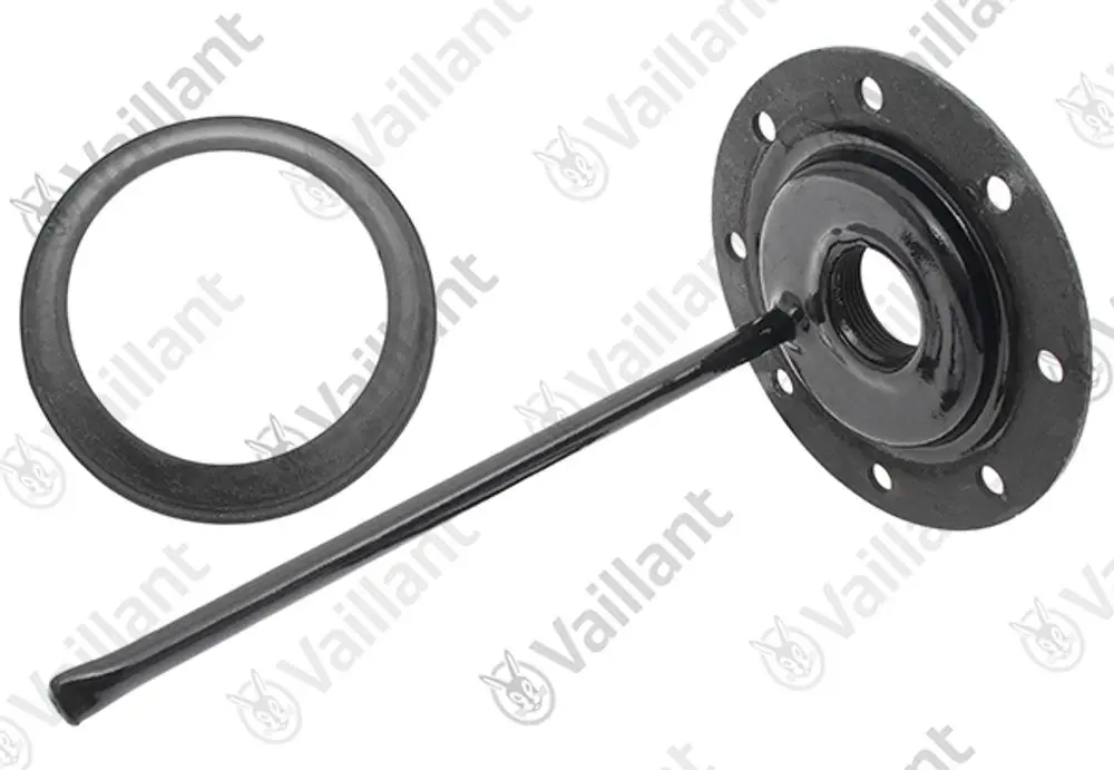 Vaillant-Produkt bestehend aus einem Runddeckel und einer Dichtung, kombiniert mit einer geraden Stange, die für einen spezifischen Einsatzzweck konstruiert ist.